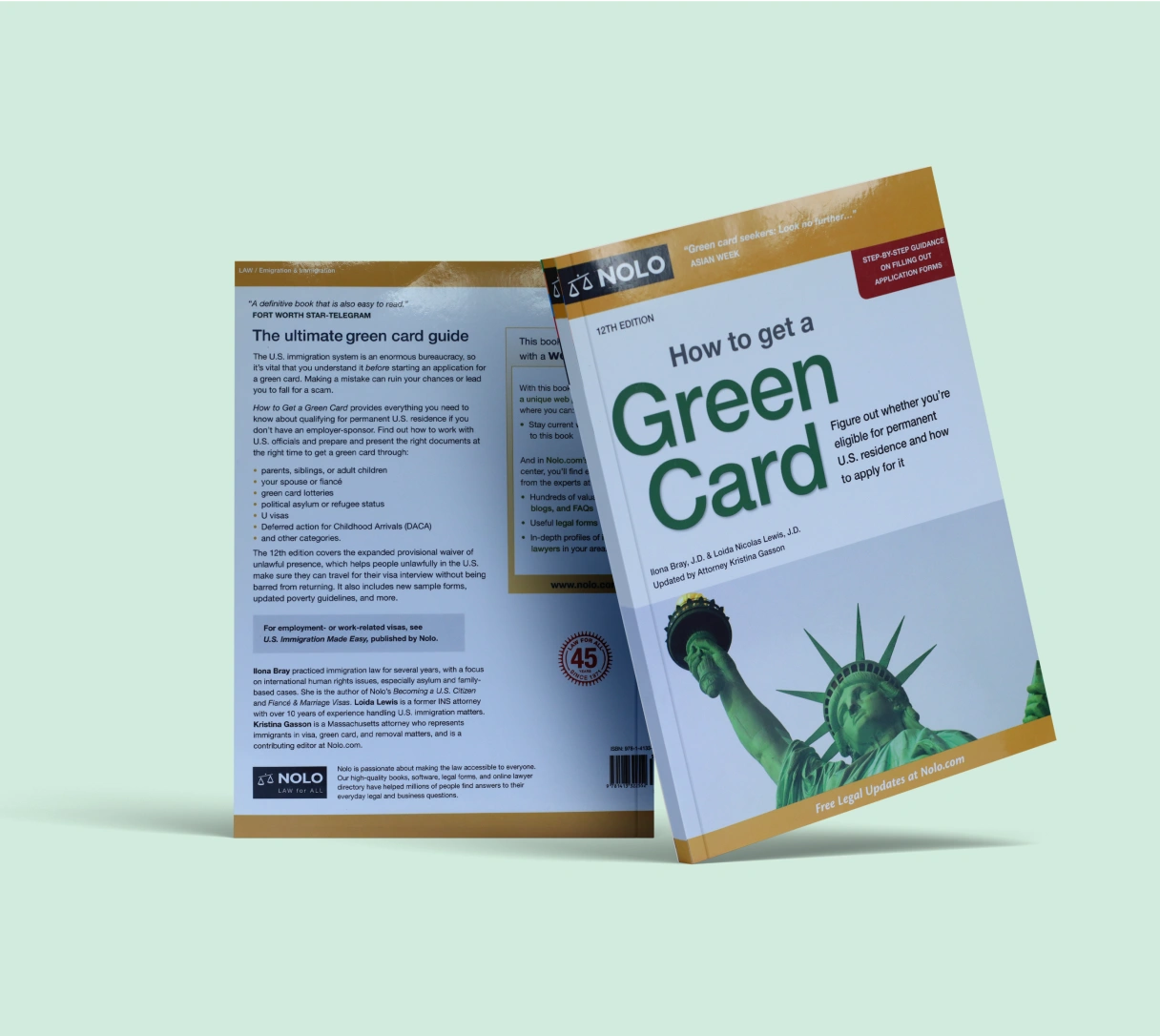 Mockups of book entitled "How To Get A Green Card?"
