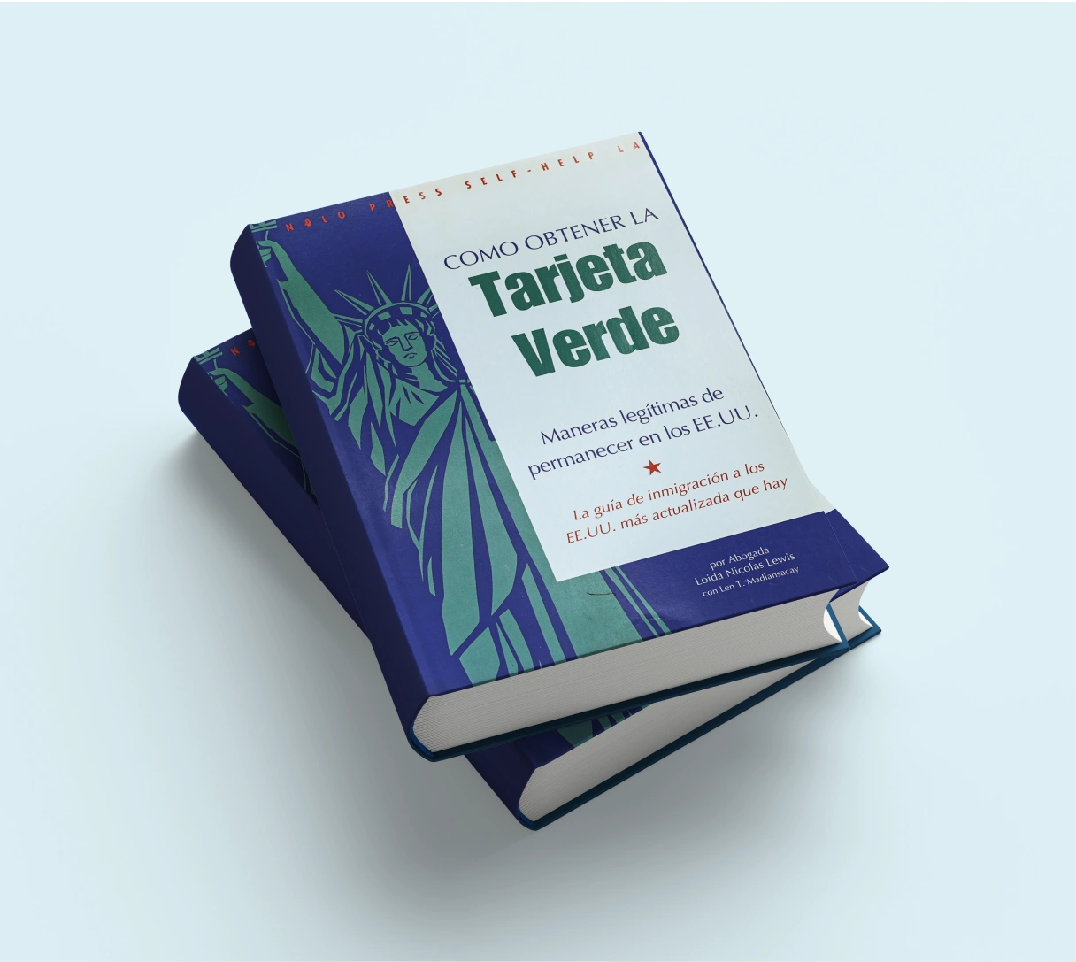 Mockups of book entitled "COMO OBTENER LA Tarjeta Verde"
